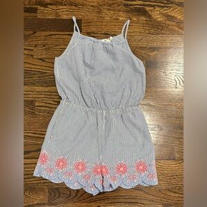 Vineyard Vines Girls Large Striped Embroidered Romper